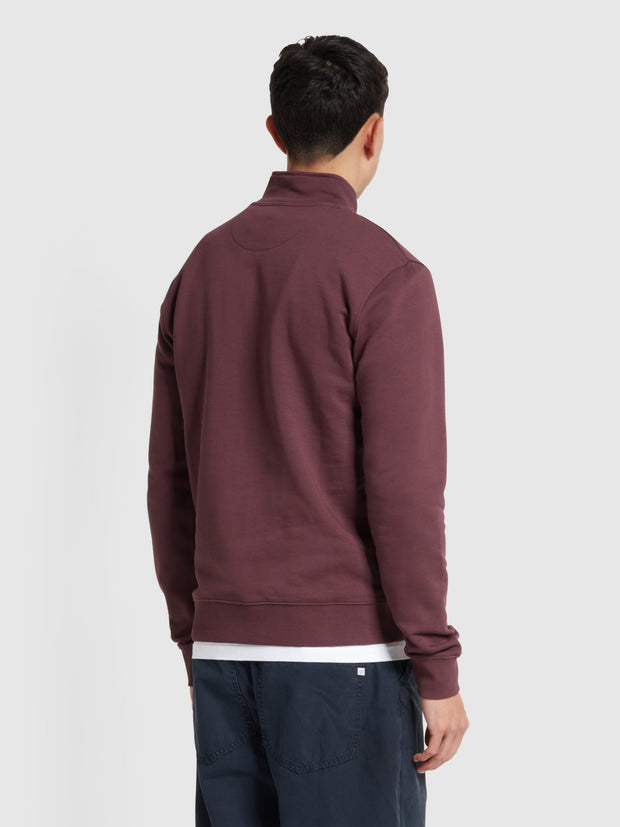 Kelly Quarter Zip Sweatshirt In Farah Red