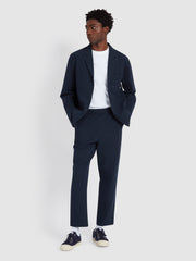 Habersham Seersucker Blazer In True Navy