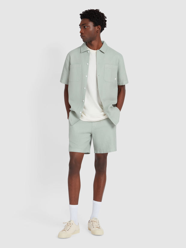 Redwald Waffle Shorts In Grove Green