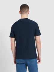 Talwin Jacquard Stripe T-Shirt In True Navy