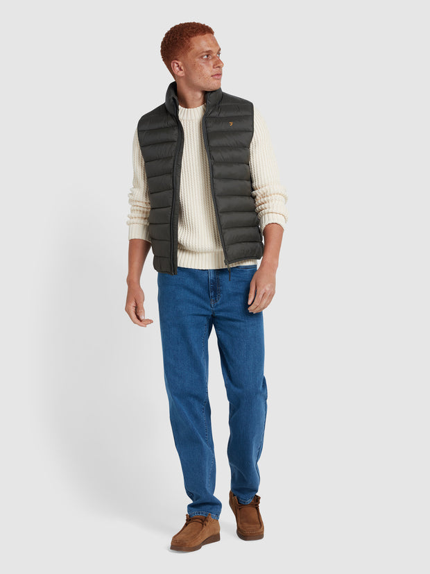 Joel Wadded Gilet In Evergreen