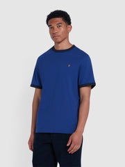 Groves Regular Fit Ringer T-Shirt In Dusk Blue