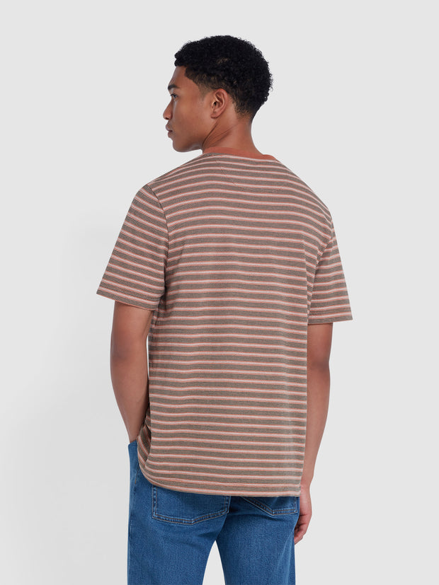 Wilmot Regular Fit Striped T-Shirt In Teak