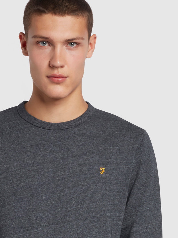 Tim Organic Cotton Crew Neck Sweatshirt In Farah Grey Marl