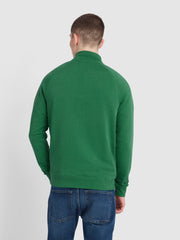 Jim Organic Cotton Quarter Zip Sweatshirt In Green Meadow