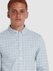 Alban Slim Fit Check Shirt In Grey Marl