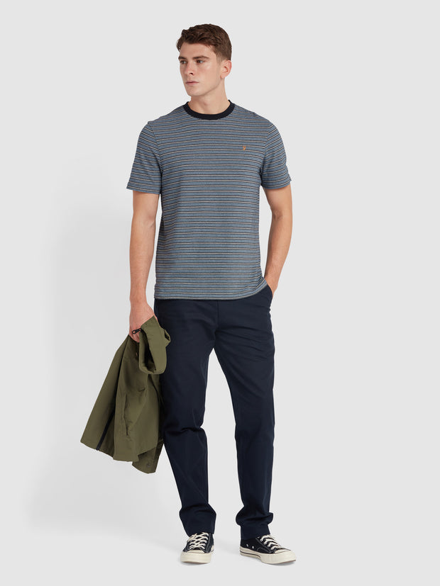 Wilmot Regular Fit Striped T-Shirt In True Navy