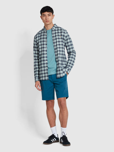 Hawk Garment Dyed Twill Shorts In Croft Green