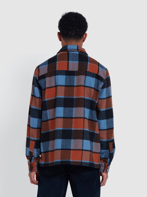 Fulbright Check Overshirt In Para Blue