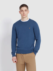 Mullen Cotton Crew Neck Sweater In Cold Metal Marl