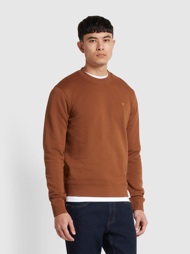 Hanbury Crew Neck Sweatshirt In Golden Brown