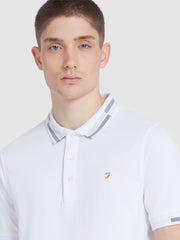 Purdy Tipped Collar Polo Shirt In White