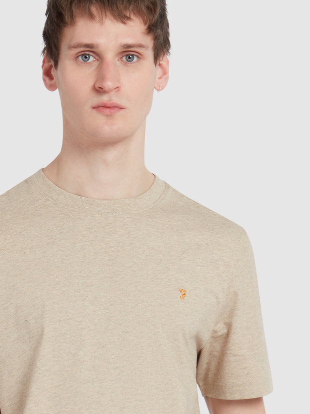 Danny Regular Fit Organic Cotton T-Shirt In Hazelnut Marl