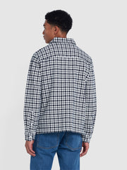 Thawley Check Overshirt In True Navy