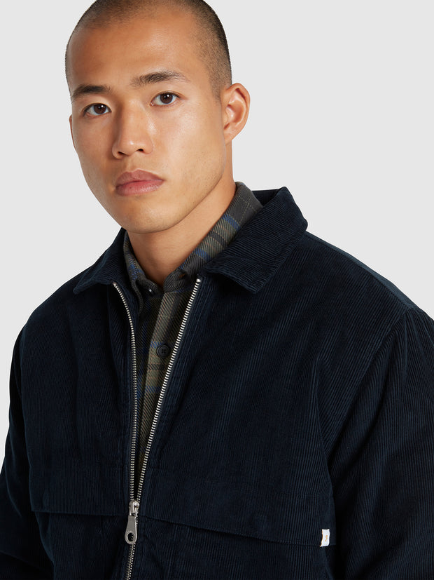 Schultz Quilted Overshirt In True Navy