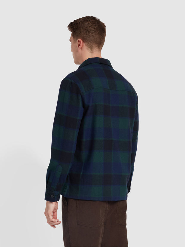 Fulbright Check Overshirt In Woodland Pine