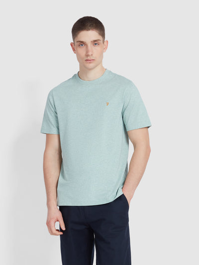 Danny Regular Fit Organic Cotton T-Shirt In Grove Green Marl