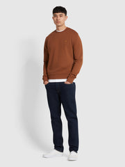 Hanbury Crew Neck Sweatshirt In Golden Brown