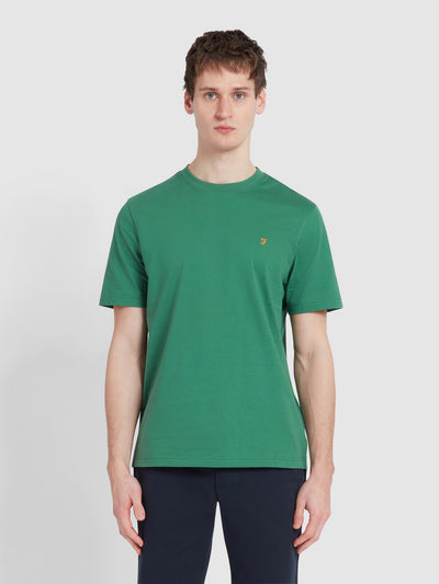 Danny Regular Fit Organic Cotton T-Shirt In Green Meadow