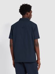 Ossie Short Sleeve Paper Touch Shirt In True Navy