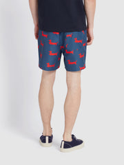 Colbert Dog Print Swim Shorts In Cold Metal