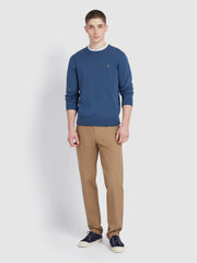 Mullen Cotton Crew Neck Sweater In Cold Metal Marl