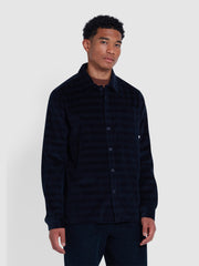 Liebling Corduroy Check Overshirt In True Navy