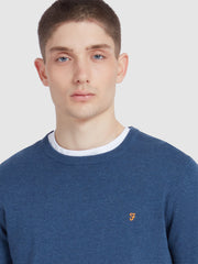 Mullen Cotton Crew Neck Sweater In Cold Metal Marl