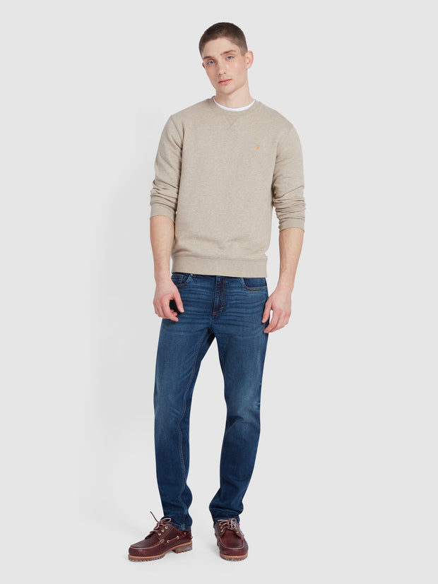 Tim Organic Cotton Crew Neck Sweatshirt In Hazelnut Marl