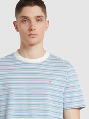 Danny Stripe Short Sleeve T-Shirt In Arctic Blue