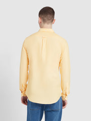 Brewer Slim Fit Organic Cotton Oxford Shirt In Saffron Yellow