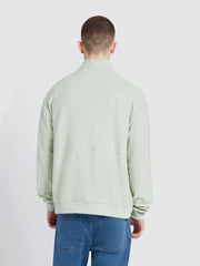 Swaton Half Zip Sweatshirt In Grove Green