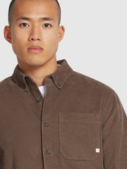 Spencer Casual Fit Corduroy Shirt In Mushroom Grey