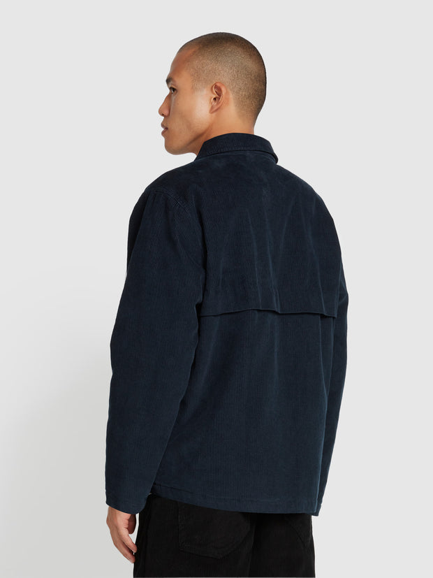 Schultz Quilted Overshirt In True Navy