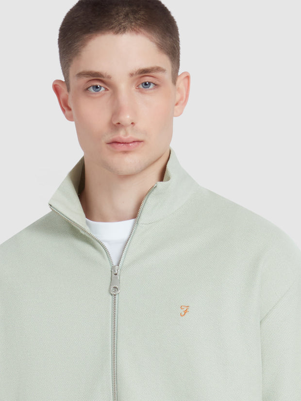 Swaton Half Zip Sweatshirt In Grove Green