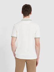 Alvin Tipped Collar Polo Shirt In Ecru