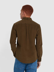 Spencer Casual Fit Corduroy Shirt In Green Khaki