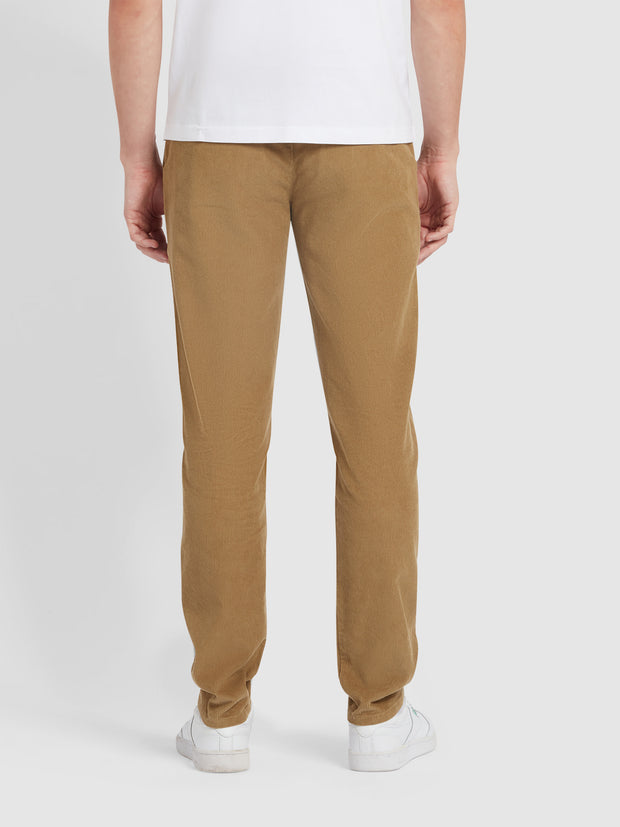 Elm Slim Fit Cord Trousers In Beige