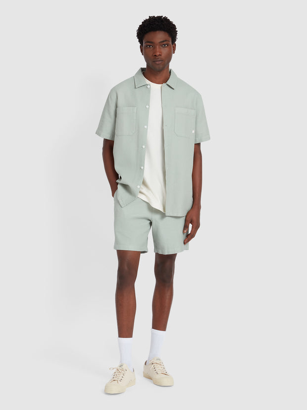 Judson Short Sleeve Waffle Shirt In Grove Green