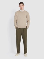 Mullen Cotton Crew Neck Sweater In Hazelnut Marl