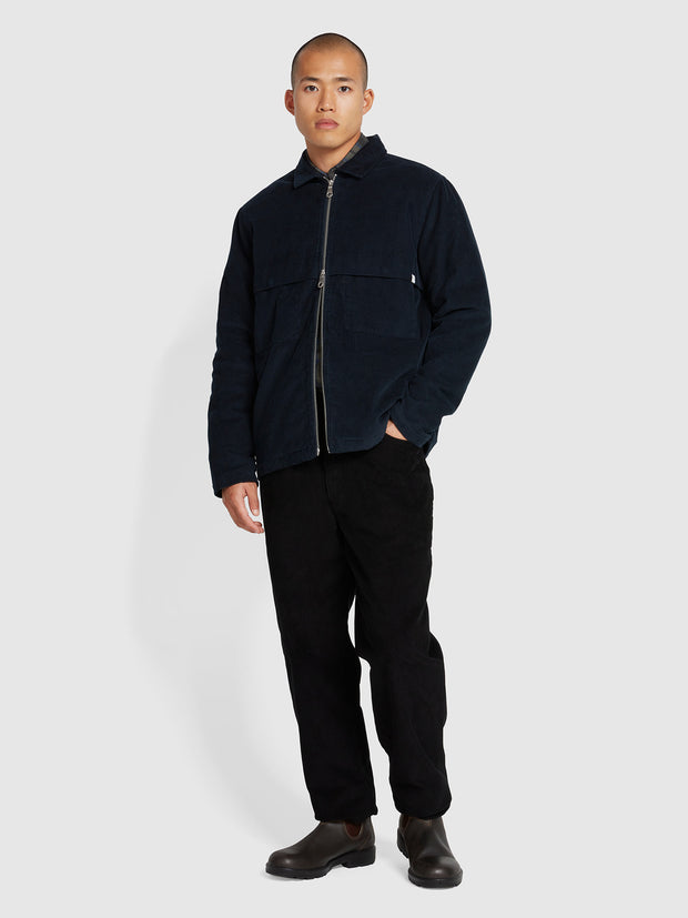 Schultz Quilted Overshirt In True Navy