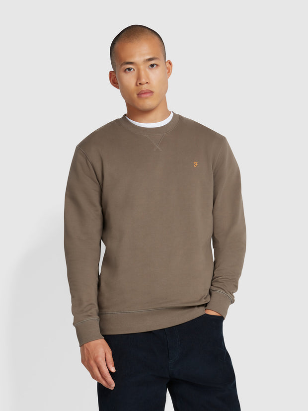 Tim Organic Cotton Crew Neck Sweatshirt In Mushroom Grey