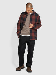 Honnold Check Overshirt In Washed Black