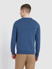 Mullen Cotton Crew Neck Sweater In Cold Metal Marl