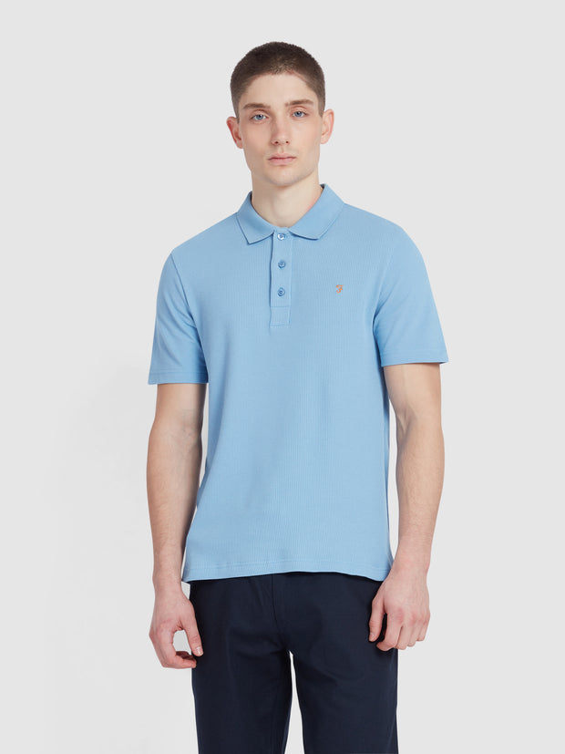 Forster Textured Polo Shirt In Powder Blue