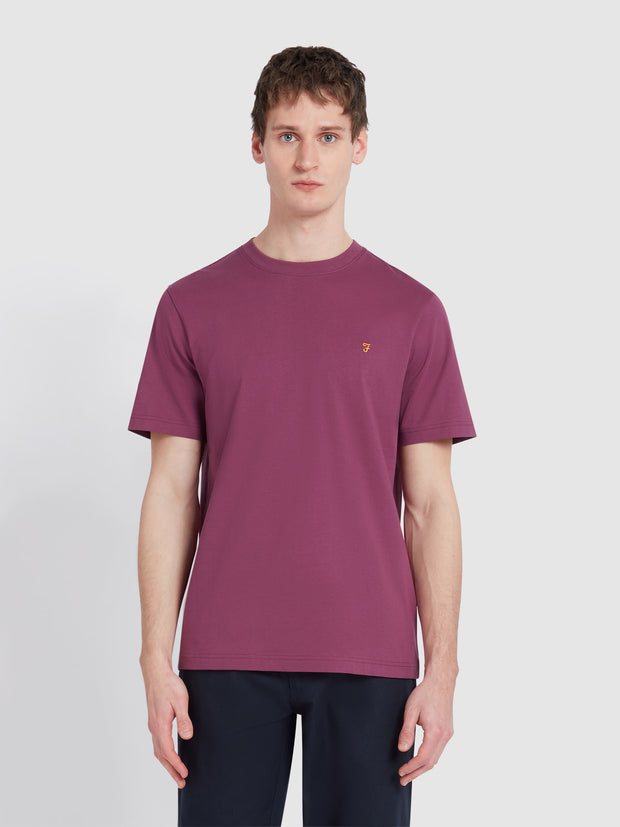 Danny Regular Fit Organic Cotton T-Shirt In Mulberry