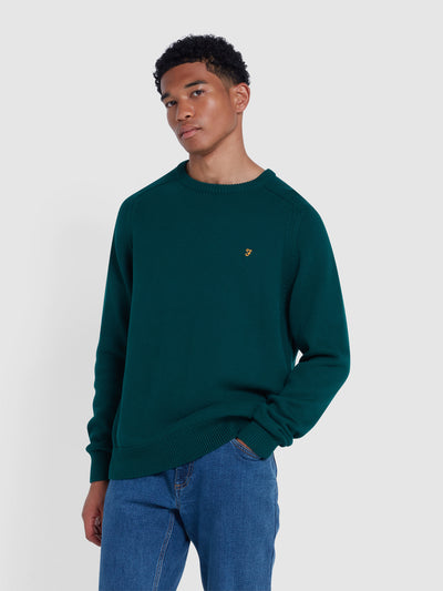 Kingsbury Crew Neck Sweater In Botanic Green