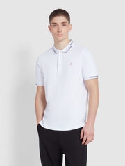 Purdy Tipped Collar Polo Shirt In White