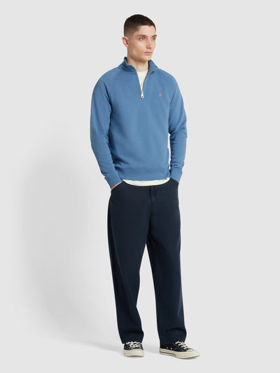 Greenport Loose Fit Canvas Trousers In True Navy