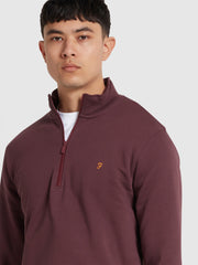 Kelly Quarter Zip Sweatshirt In Farah Red